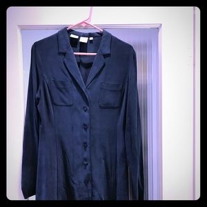 Navy blue 100% Silk Dress